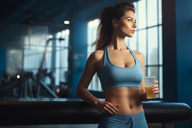 fille avec un verre de bière à la main et un verre de bière en arrière-plan.