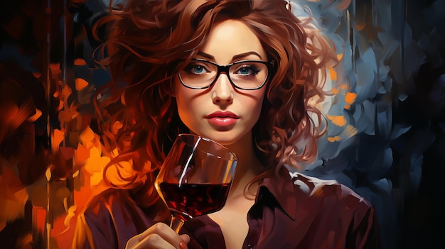 La fille avec le vin