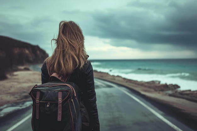 Une fille voyageuse seule génère Ai