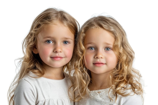 Des filles mignons sur un fond blanc