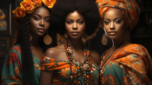 Photo des filles à la mode africaines avec une coiffure afro