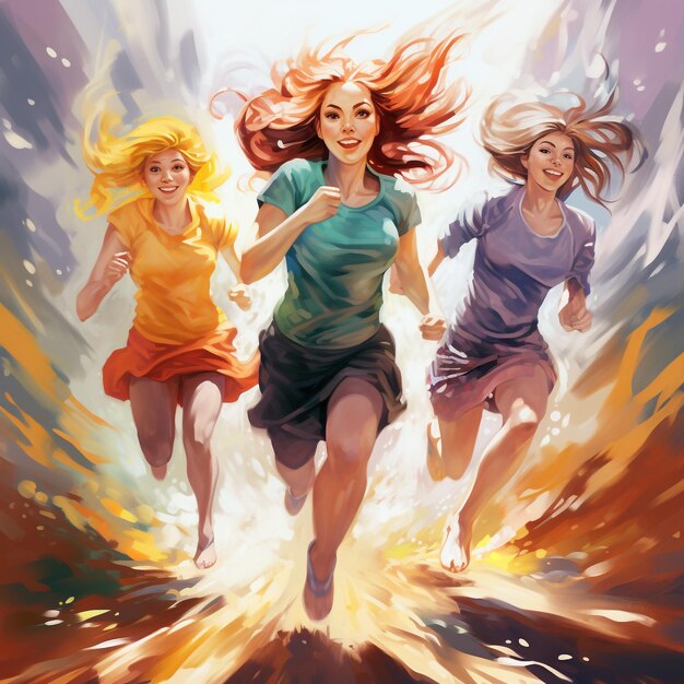 Des filles qui courent.