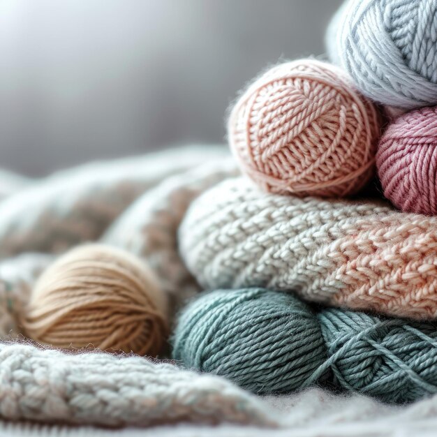 Photo des fils à crochet et des boules de fils