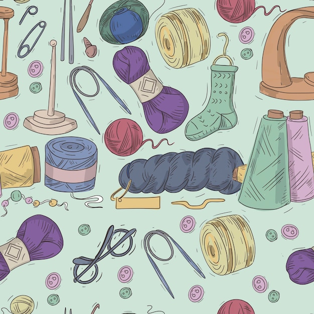 Fils de tricot, boules de tricot et toiles de tricot en laine de fil