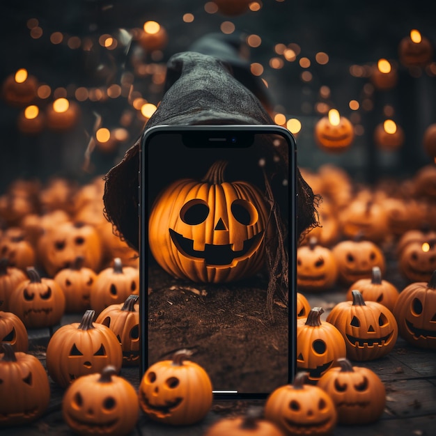 Photo filtre halloween pour une application de réseau social instagram