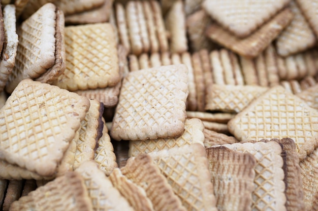 Fin, haut, délicieux, biscuits, fraîchement, cuit