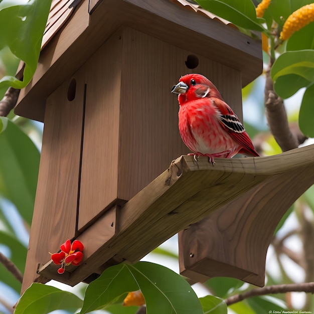 Finch de maison hawaïen avec une tête rouge générée par l'IA