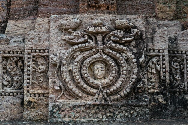 Fine sculpture de sculptures Konark Sun Temple en Inde