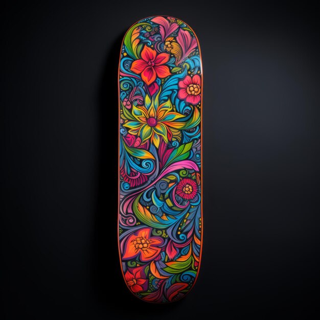 La finesse florale, les subtilités cinématographiques en haute définition sur des skateboards brillants