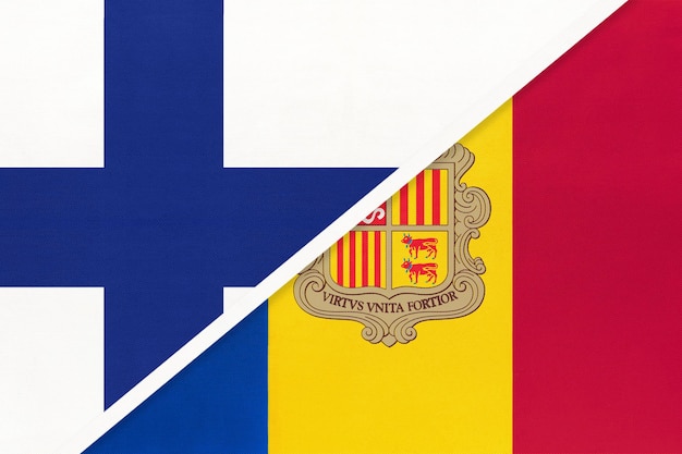 Finlande et Andorre symbole du pays Finlandais vs drapeaux nationaux andorrans