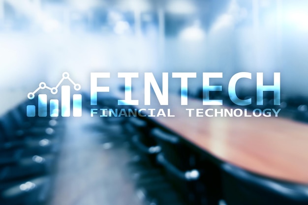 FINTECH Technologie financière commerce mondial et information Technologie de communication Internet Fond de gratte-ciel Concept d'entreprise Hitech