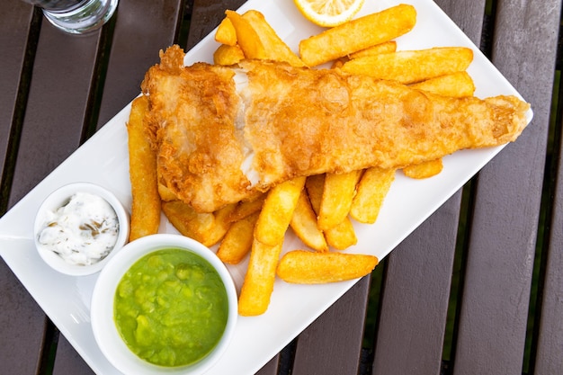 Fish and Chips aux petits pois