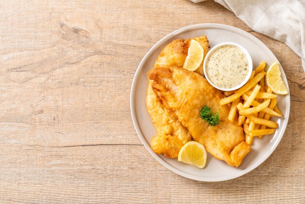 fish and chips avec frites - nourriture malsaine