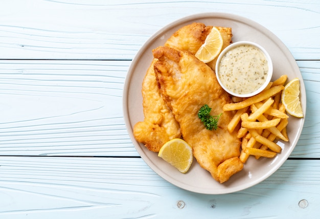 fish and chips avec des frites