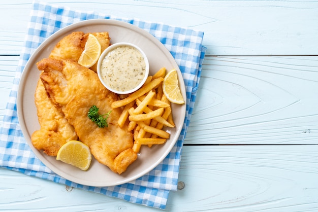 fish and chips avec des frites