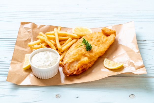 fish and chips avec des frites