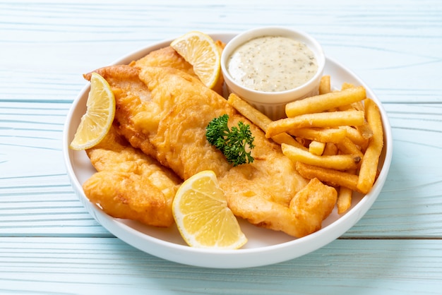 fish and chips avec des frites