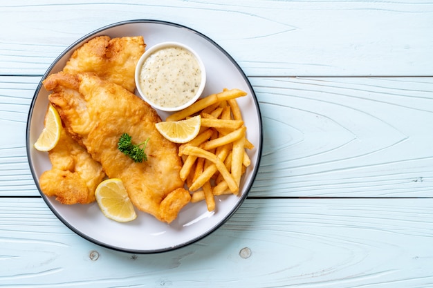 fish and chips avec des frites