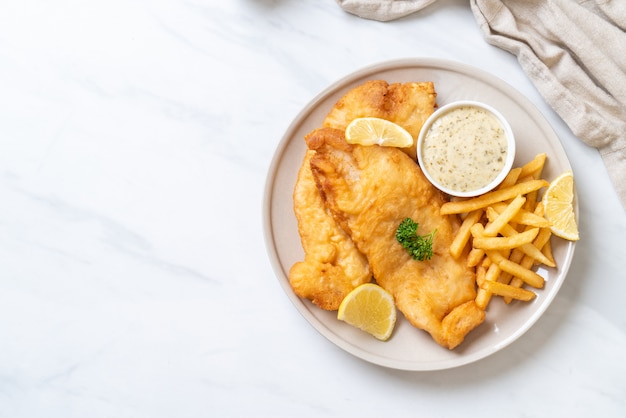 fish and chips avec des frites