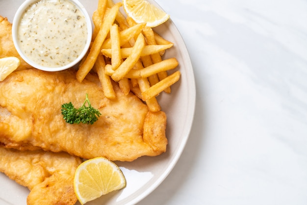 fish and chips avec des frites