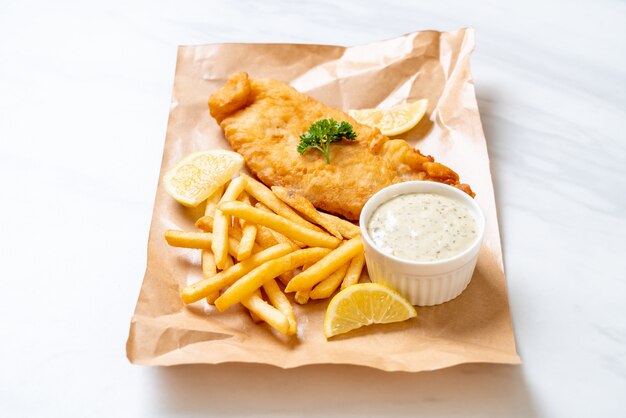 fish and chips avec des frites