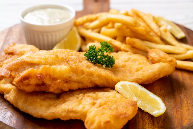 fish and chips avec des frites