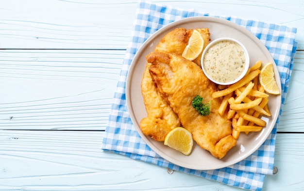 fish and chips avec des frites