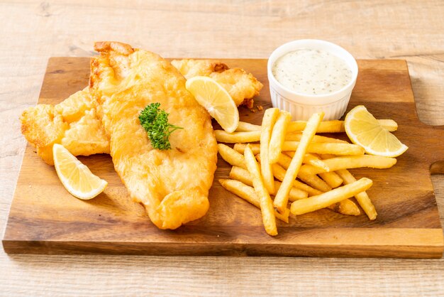 fish and chips avec des frites