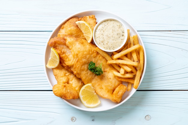 fish and chips avec des frites