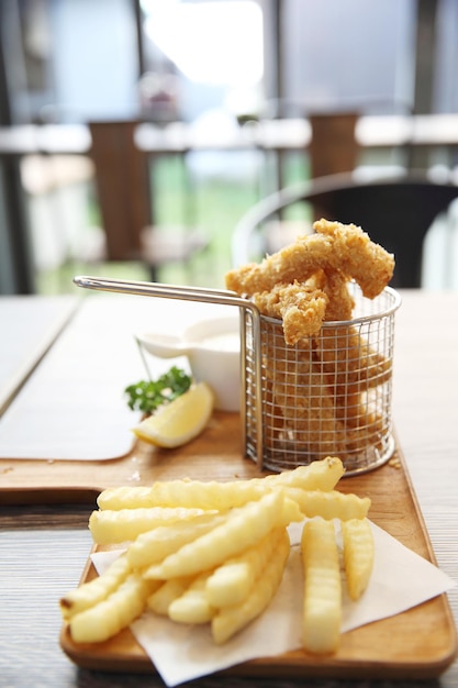 Photo fish and chips en gros plan