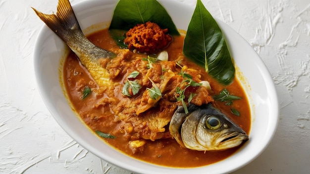 Fish curry_seer curry de poisson curry traditionnel du poisson indien curry du Kerala plat spécial à base d'arra de noix de coco