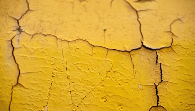 Fissures sur un fond de texture de mur jaune