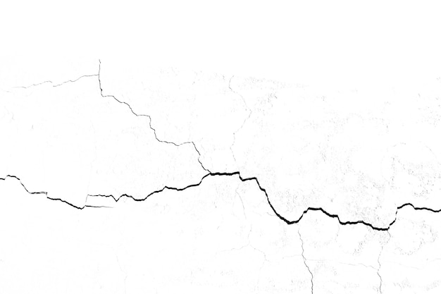 Fissures noires isolées sur fond blanc