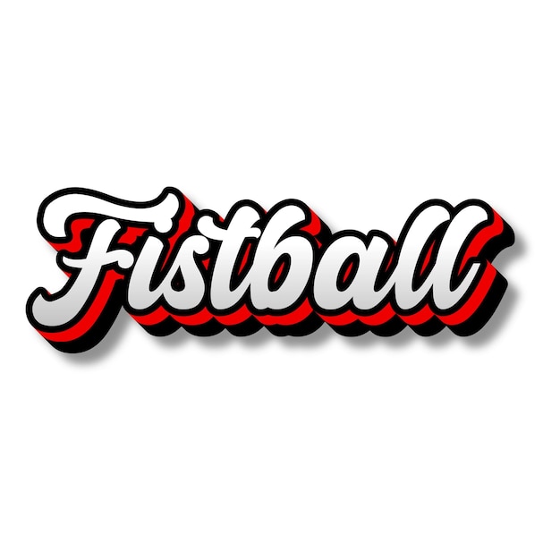 Photo fistball texte 3d argent rouge noir blanc fond photo jpg