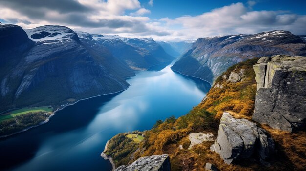 Les fjords norvégiens spectaculaires La beauté du littoral accidenté