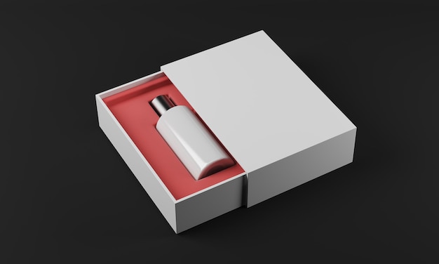 Flacon blanc de parfum fond noir