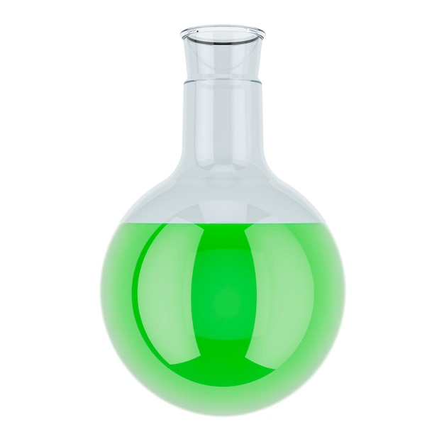 Photo flacon chimique avec rendu 3d liquide vert