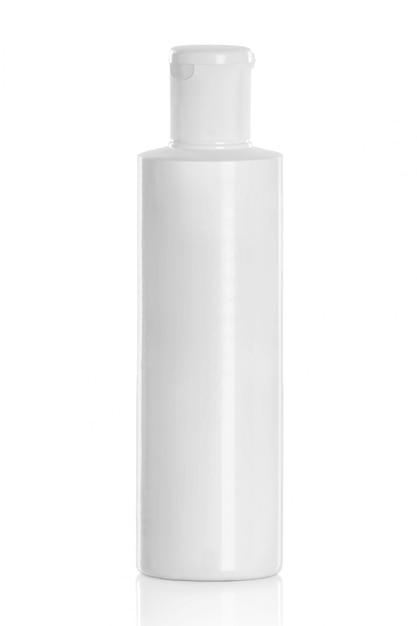 Flacon cosmétique en plastique blanc