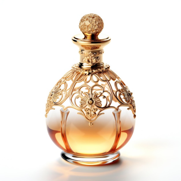 Flacon de parfum sur fond blanc