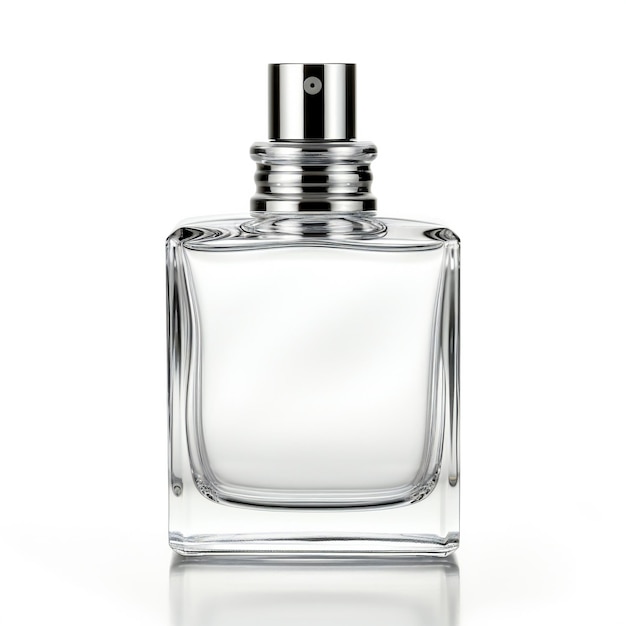 Flacon de parfum isolé sur fond blanc