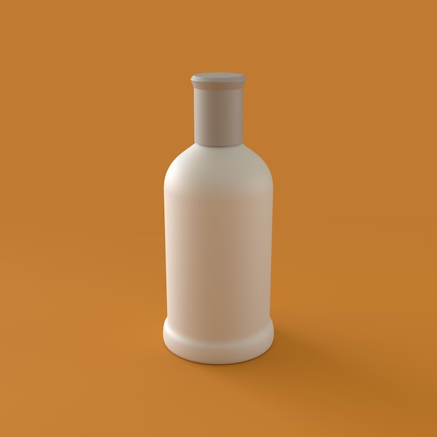 Flacon de parfum monochrome sur fond orange rendu 3d