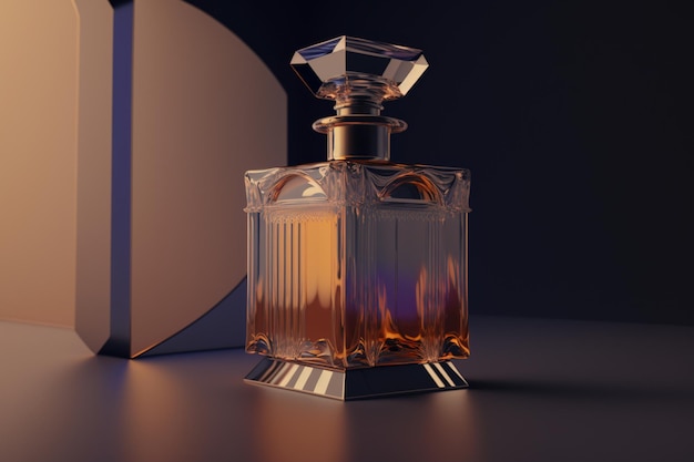 Un flacon de parfum avec le mot " parfum " sur le côté.