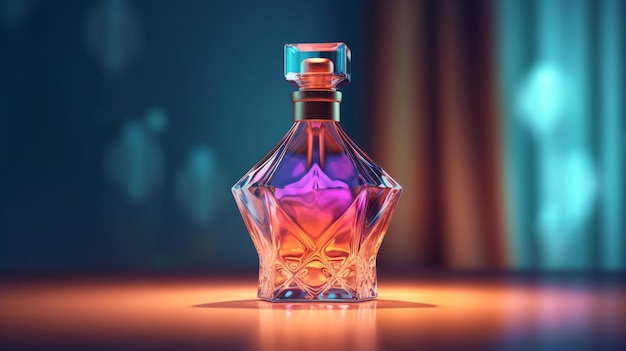 Un flacon de parfum avec un motif tête de mort sur le devant.