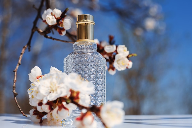 flacon de parfum sur la nature