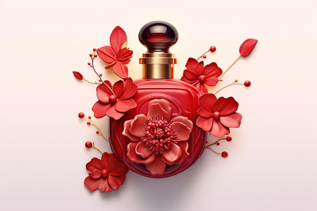 Flacon de parfum de parfum femme rouge