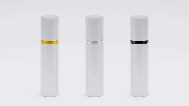 Flacons de parfum diverses couleurs 3d réalistes sur blanc