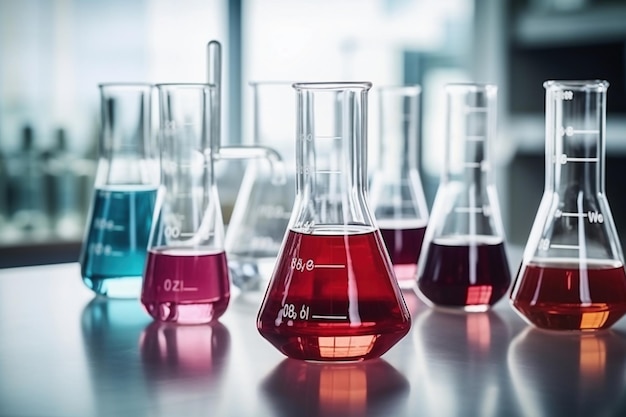 Flacons en verre pour échantillons liquides de réactifs Matériel de laboratoire pour la distribution d'échantillons liquides Analyse et test de liquides chimiques