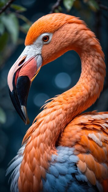 Un flamant américain sage perché sur une branche