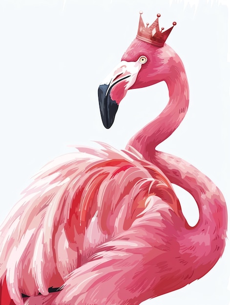 un flamant rose avec un bec noir et un bec rose