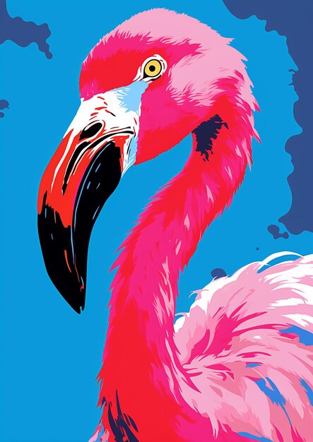 Flamant rose fluo brillant